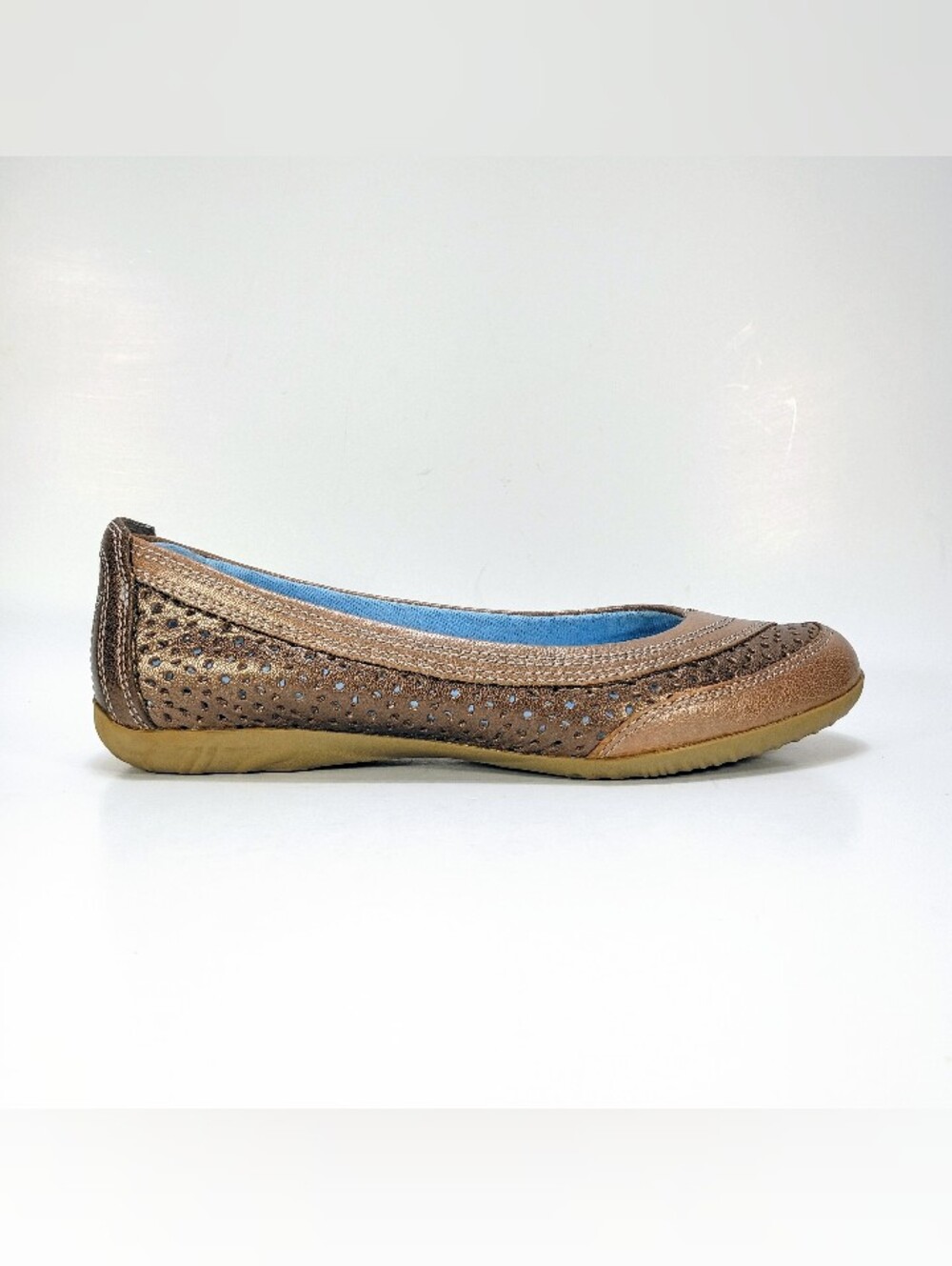 Clarks Privo Womens 8 Bronze Copper Slip On Ballet Flats